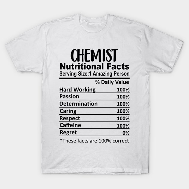 Chemist Nutrition Facts Funny T-Shirt by HeroGifts